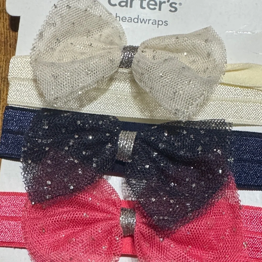 Carter's Headwrap Trio in Cream, Navy, and Pink